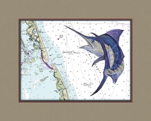 Impresión en lienzo de alta calidad Oregon Inlet, Carolina del Norte y Marlin - Imagen 1 de 1
