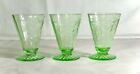 3 Hocking Green Cameo 3 oz. Footed Juice Tumblers