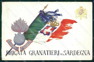 Militari Brigata Granatieri di Sardegna Tricolore Duval PIEGHE cartolina KF5173 - Foto 1 di 2