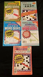 Brand New Lot of 5 Penny Press Crossword Puzzles and Word Seeks (Great Variety) - Picture 1 of 11