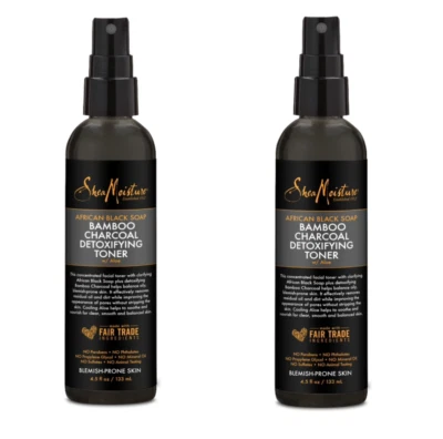 SHEA MOISTURE TWIN PACK! African Black Soap Bamboo Charcoal Detoxifying Toner - Image 1 of 3