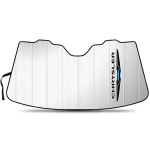 Chrysler Logo Universal Fit Auto Windshield Sun Shade at Jumbo Size - Picture 1 of 6