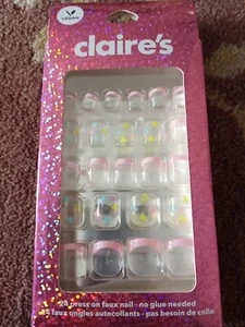 Claire’s Faux square instant press on Nails, 24 Ct., icecream design, New - Picture 1 of 3