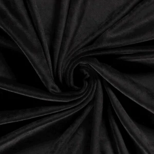 Deluxe STRETCH SAMT Stoff kurzflorig elastisch Meterware SCHWARZ EUR 12,98/m - Bild 1 von 3