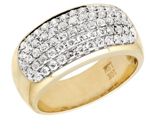 Men's 10K Yellow Gold Pave VS2 Genuine Diamond Engagement Pinky Ring Band 1.60ct - Picture 1 of 4