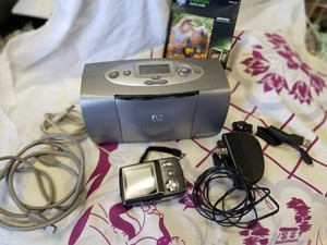 BUNDLE: HP Photosmart 100 Printer w/ Cords & VIVITAR Vivicam CAMERA 7022 - USED