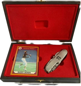Barry Bonds College Trading Card, Knife In Display Box - Picture 1 of 2