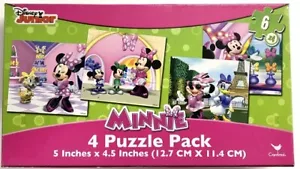 Disney Junior Confezione 4 MINNIE 6pz Puzzle Educativo Bambini Festa Bomboniera Divertimento - Foto 1 di 5