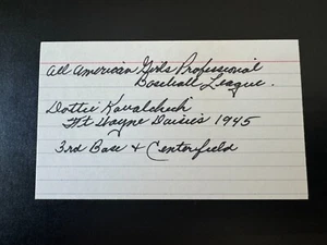 AAGPL signed Baseball Autogramm - Dottie Kovalcheck, Ft. Wayne Daises 1945 - Bild 1 von 1
