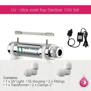 6W UV Ultraviolett Licht für Umkehrosmoseanlage Trinken 0,5 GPM Wasserfilter - Bild 1 von 3
