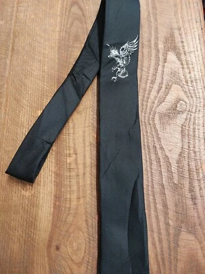 Corbata de cuello con logotipo de halcón águila blanca negra de River Island Foto 1 de 3