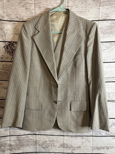 SAINT LAURENT (YSL) Cappotto sportivo vintage Yves Saint Laurent grigio blazer con gilet uomo 44R