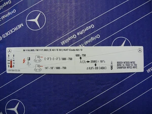 Genuine Mercedes engine sticker M116.965 / M117.965  for W126 with V8 engine - Picture 1 of 1