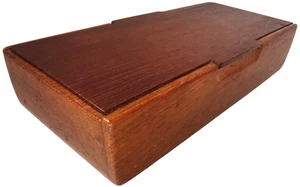 RARA SCATOLA PORTAGIOIE LAUR JENSEN WOODWARES DANIMARCA MID-CENT VINTAGE BICOLORE TEAK CON COPERCHIO - Foto 1 di 21