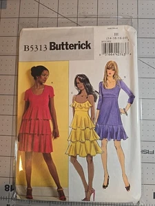 5313 Butterick Patterns Misses' Dress Flounce Size (6-8-10-12) New Uncut  - Picture 1 of 2