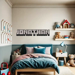 Custom Personalised Name Wall Sticker for Kids Room Mining Rock Miner Sticker - Picture 1 of 4