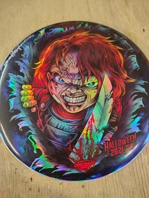 Discraft Full Foil #11/80 Chucky Halloween 2021 Signed By Brian Allen - Image 1 of 4