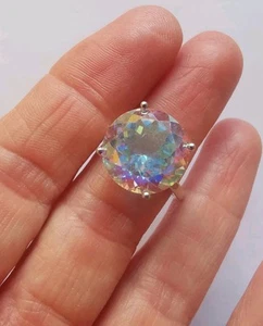 Anillo de topacio místico de plata de ley TGGC, talla Q. R94J - Imagen 1 de 4