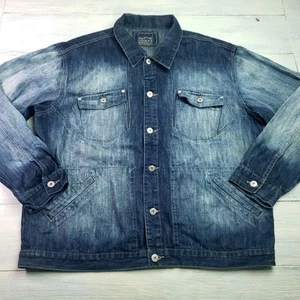 Giacca jeans Marithe Francois Girbaud uomo grande denim camionista classico Y2K - Foto 1 di 7