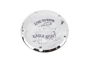 V-Twin 42-0950 Chrome Live to Ride Eagle Spirit Derby Cover for Twin Cam - Picture 1 of 4