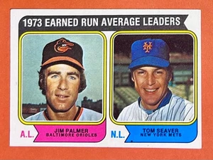 1974 Topps 1973 líderes de la era #206 Jim Palmer y Tom Seaver - Imagen 1 de 10