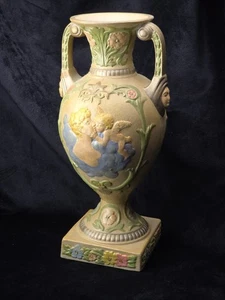 Vintage Capodimonte Style Urn Vase Cherubs Fruit Raised Relief Italy Signed 1968 - Picture 1 of 22