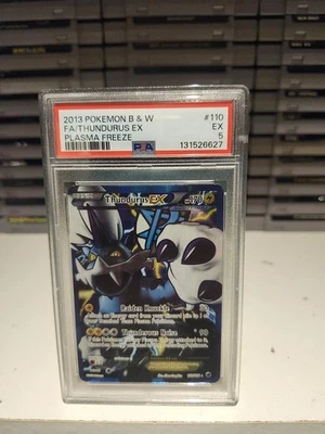 2013 POKEMON B&W PLASMA FREEZE #110 FULL ART/THUNDURUS EX PSA 5 - Image 1 of 3