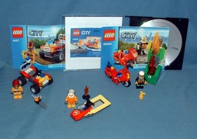 CITY, FIRE SETS 4427 ATV / 60000 MOTORCYCLE / 30368 WATER SCOOTER - LEGO - USED