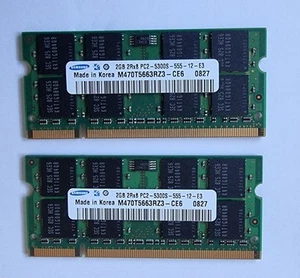 Samsung 2x 2GB 2Rx8 DDR3 1066MHz PC3-8500S Laptop RAM Memory - Picture 1 of 1