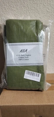 Ana 18x18 Cloth Napkins Set Soft Washable Cotton Reusable Table Napkins Olive Gr - Image 1 of 3