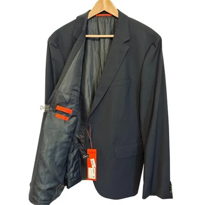 NWT Navy HUGO BOSS Marlane Biella Natural Stretch Dark Blue Jacket Blazer 48R - Image 1 of 4