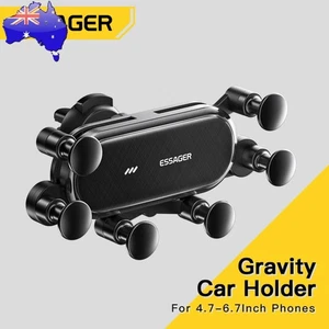 ESSAGER Phone Stand Holder Gravity Air Vent Clip Anti-skid for iPhone Smartphone - Photo 1 sur 15