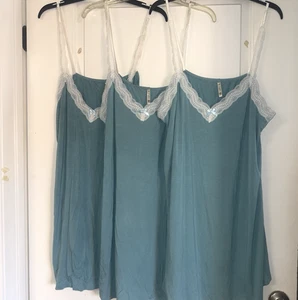 Lote 3 Ropa de Dormir Curvyture Camisón Vestido Mujer Talla 2X Azul Aqua Corto Chemise - Imagen 1 de 3