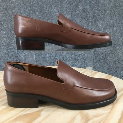 Franco Sarto Zapatos Mujer 9.5 M Bocca Mocasines Cuero Marrón Informal Confort Bloque Foto 1 de 4