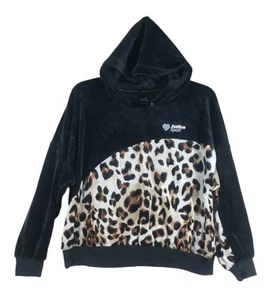 Justice Sport Girls Hoodie Sweatshirt Black Animal Print SuperSoft Logo XL 16/18 - Picture 1 of 10