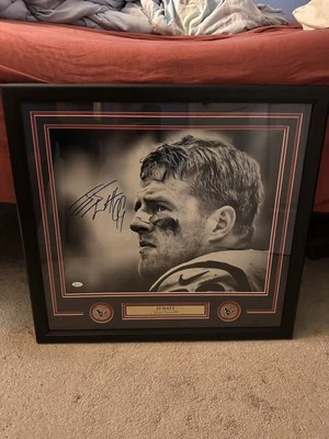 JJ WATT AUTOGRAPHED SIGNED HOUSTON TEXANS 16x20 B&W PROFILE PHOTO JSA - Image 1 of 3
