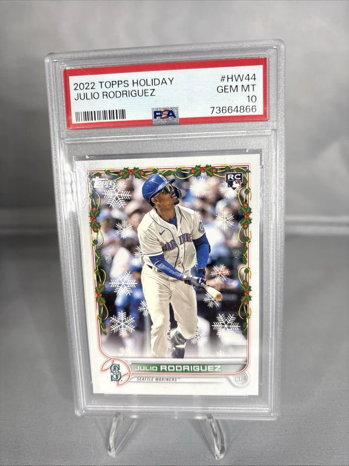 2022 Topps Holiday JULIO RODRIGUEZ Rookie RC #HW44 PSA 10 - Image 1 of 1
