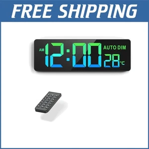 Elegant 17.32-Inch Digital Wall Clock with Auto Dimming and Remote Functionality - Picture 1 of 9