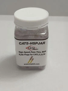 100 pcs RJ45 End Pass Through Connector for CAT5e UTP Network Cable Gold Plated - Picture 1 of 10