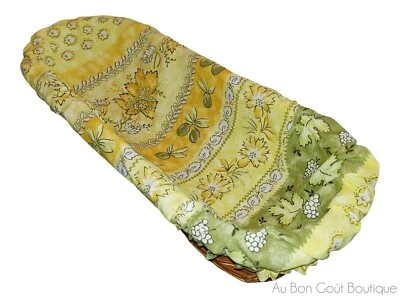 LE CLUNY, MONACO GREEN FRENCH PROVENCE BREAD / ROLL BASKET w/ LINER, NEW - Image 1 of 2