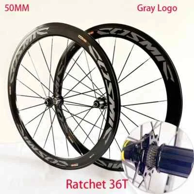 700C Road Bicycle Wheels 36T Ratchet Hubs V/C Ring Brakes Clincher Wheelset - Image 1 of 4