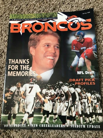 1999 Denver Broncos Season Ticket Magazine - Elway Thanks For The Memories Cover