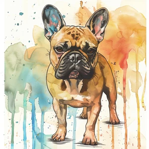 GOLDEN FRENCH BULLDOG CANVAS ART PRINT 18X24" or 24X36" READY TO HANG PUPPY PET - Picture 1 of 2