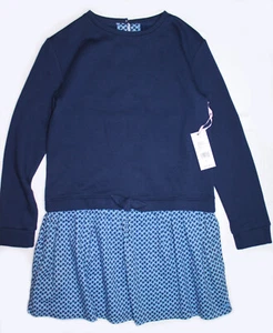 Vineyard Vines Girl's Mixed Media Sweatshirt Dress Bayside Blue Size LARGE (14) - Picture 1 of 7