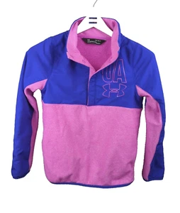 Under Armour Jacket Girls Youth Large Pink Purple Cold Gear Colorblock - Picture 1 of 11