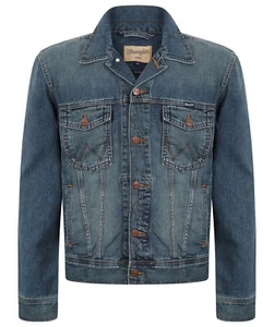MENS WRANGLER WESTERN TRADITIONAL DENIM JACKET GREAT QUALITY - STONEWASH BLUE - Picture 1 of 1