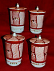 Kutani Lidded Tea Cups Husband And Wife Cups Vintage 2 Sets