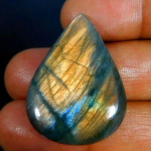 Piedra preciosa suelta cabujón pera labradorita eléctrica impresionante natural 40,00 quilates - Imagen 1 de 3