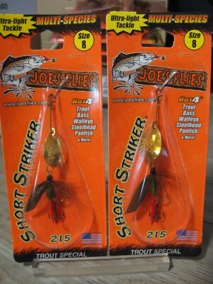 2 Joe's Flies Talla 8 En Línea SpinnerBaits Striker Corto/Trucha Especial 215-8 Foto 1 de 4