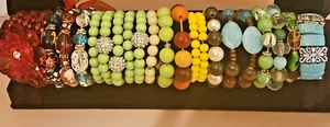 Lot of 16 Colorful Beaded Stretch Bracelets โ Boho Costume Jewelry Bundle - Picture 1 of 5